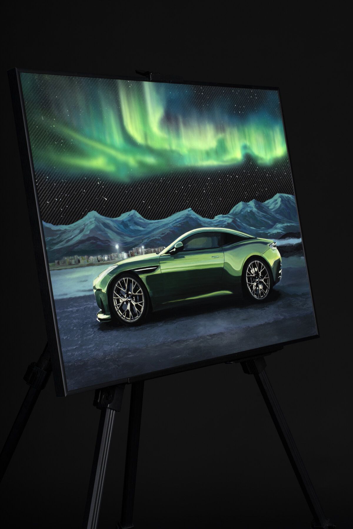Aston Martin Vantage under aurora