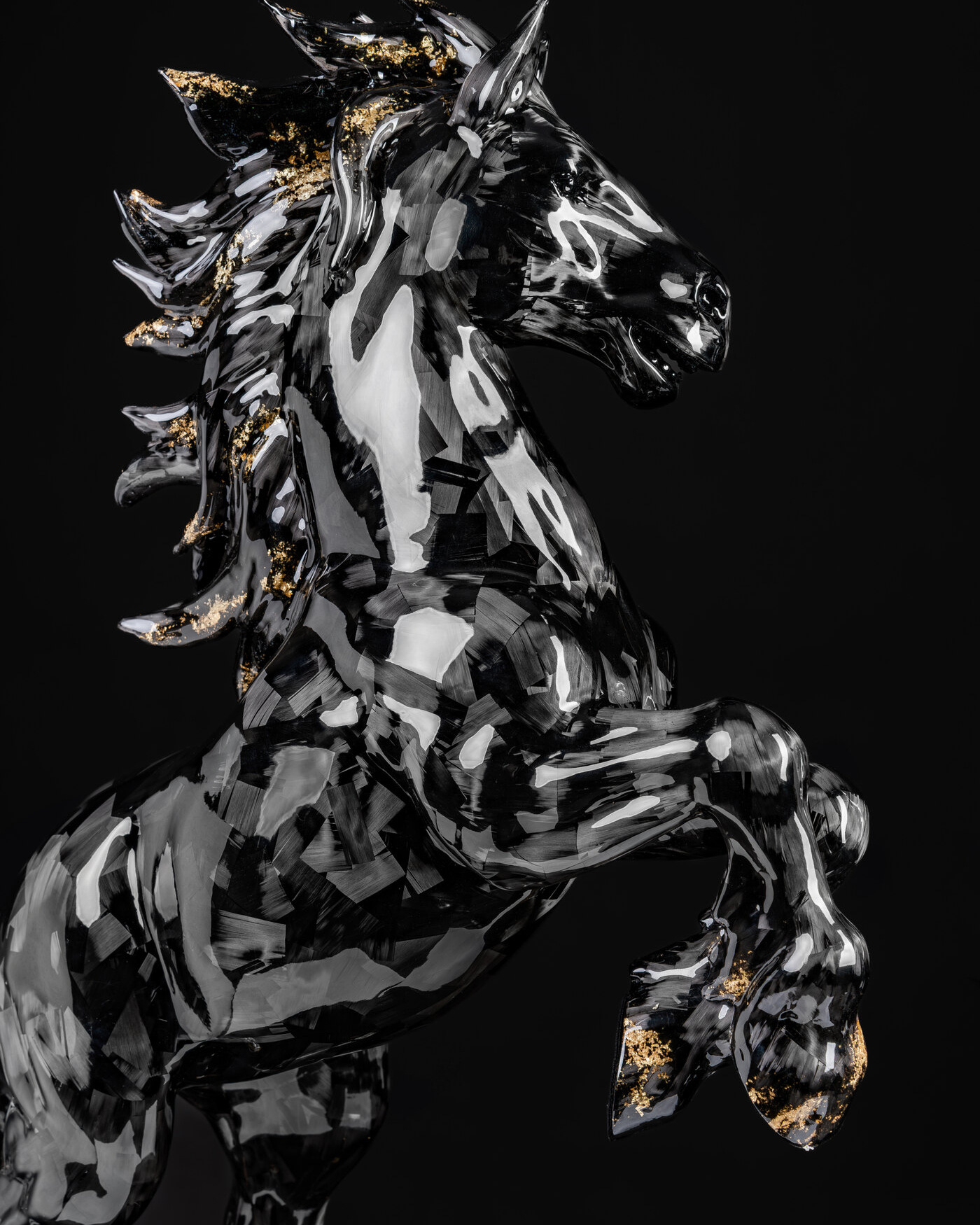 Solid forged carbon fiber sculpture