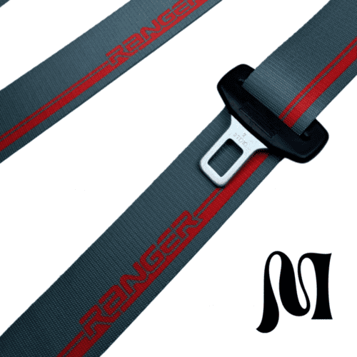 RANGER GRAY & RED BESPOKE SEATBELTS