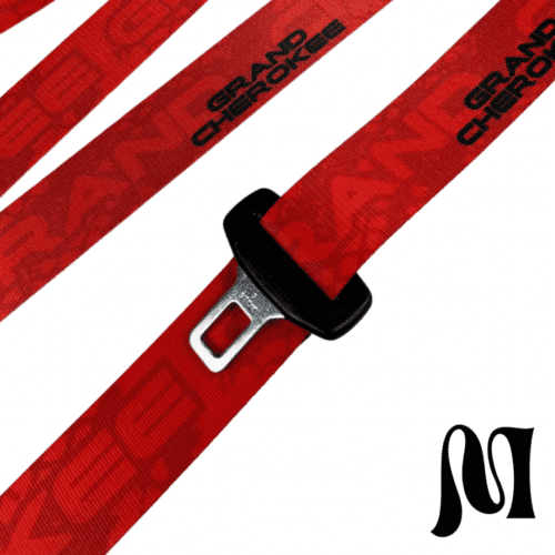 GRAND CHEROKEE RED BESPOKE SEATBELTS