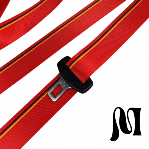 BMW RED PLAIN BESPOKE SEATBELTS