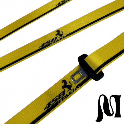 FERRARI 458 YELLOW BESPOKE SEATBELTS