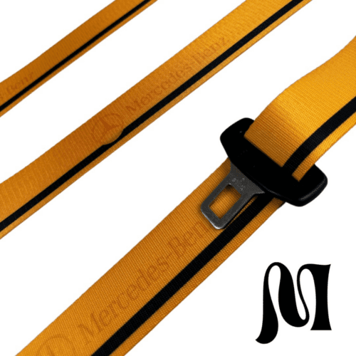 MERCEDES SUNNY YELLOW BESPOKE SEATBELTS
