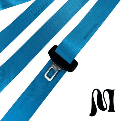 MERCEDES AMG SKY BLUE BESPOKE SEATBELTS