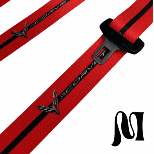 CORVETTE LOGO BESPOKE SEATBELTS