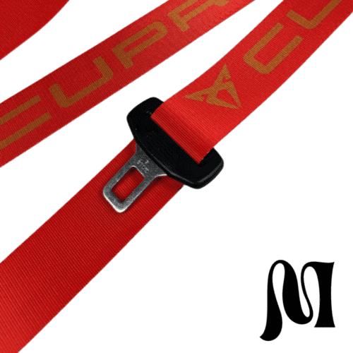 CUPRA RED & GOLD BESPOKE SEATBELTS